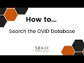How to Search the OVID Database