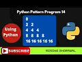 Number pattern program in python Python program to print numerical pattern in hindi Part 14
