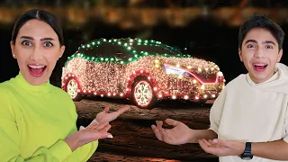 حولت سيارة زوجي لشجرة كريسماس 1000 لمبة 