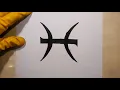 How To Draw Zodiac Signs Pisces FISHES Your Symbol Hand Drawn Tattoo Horoscope Astrological Glyphs