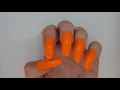 Elegance Nailed Orange Long Coffin False Nails Fake Nails UK