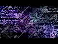 The abstract mathematical formulas moves in the virtual space