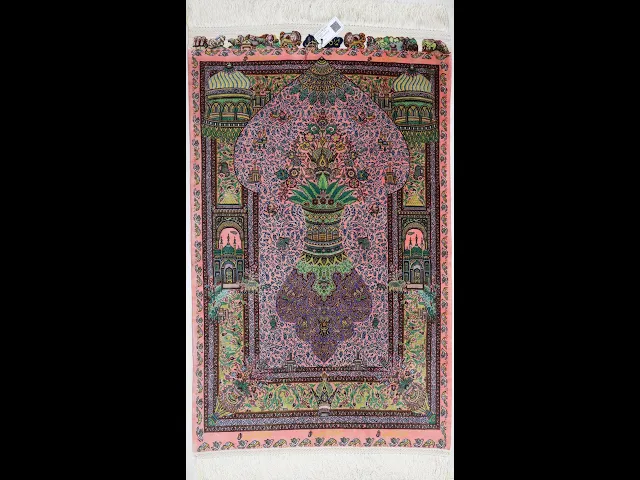 モハマド・ジャムシディ工房 草木染「城と庭園」 59×91cm (ID11001)