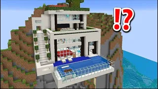 Dig A Hole In A Mountain And Turns It Into A Modern House Minecraft 