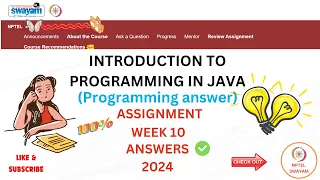 nptel introduction to programming in java week 10 programming assignment answer 2024 nptel java ans
