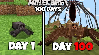 Aku Bertahan 100 Hari Menjadi Laba-Laba Terkuat di Minecraft!