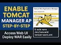 How to enable managerapp in Tomcat