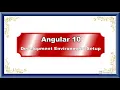 Angular 10 - Development Setup