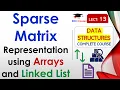 L13 Sparse Matrix Representation using Arrays and Linked List Data Structures Lectures Hindi