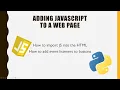 Adding JavaScript to a Web Page