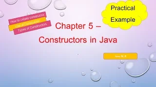 Chapter 5 Constructors in Java Practical Example