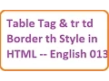 Table Tag and tr td Border th Style in HTML -