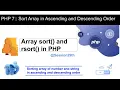sort array in php sort and rsort in php sort array in ascending and descending order in php