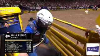 Stetson Wright vs Big Shasta 89 75 pts 2025 NFR Round 1 Bull Riding Winner