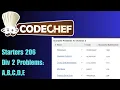 CodeChef Starters 206 Div 2 Solutions - A to E