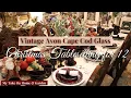 Ruby Red Cape Cod Glass Christmas Tablesetting for 12 With Additional New Pieces