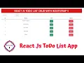 React JS Todo List App CRUD Operation With Bootstrap v5 By NonTechBg