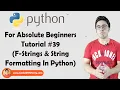 F-Strings String Formatting In Python Python Tutorials For Absolute Beginners In Hindi