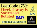 LeetCode 1752 Check if Array Is Sorted and Rotated EASY JAVA Detailed Solution