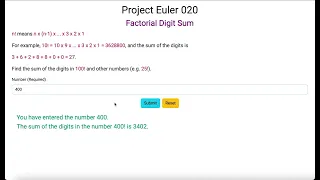 Project Euler 020 - Factorial Digit Sum