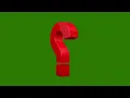 3D Question Mark Rotating Red Color l green screen l 3D Question green screen