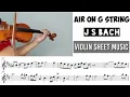 Free Sheet Air On G String - J S Bach Violin Sheet Music
