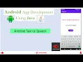 Android Text To Speech Android App Development Android studio tutorial VTU MAD Lab