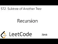 LeetCode 572 Subtree of Another Tree Recursion Java