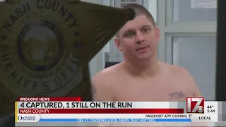 4 escaped Nash County inmates captured 1 remains on the run