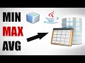 Java SWING - Get Minimum Maximum and Average Value in Database in MySql Sqlite in Java Netbeans