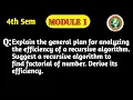VTU ADA BCS401 Module 1 Efficiency Analysis of Recursive Algorithm Factorial Program Imp PYQ