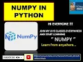 Numpy in Python Programming Part-1 Create 1D 2D array Find shape dimension Reshape array