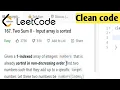 Two Sum II - Input array is sorted leetcode 167 leetcode 167 java solution CoderNight