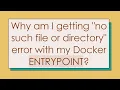 Why am I getting no such file or directory error with my Docker ENTRYPOINT