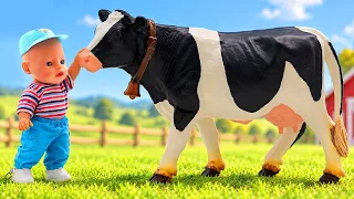 As bonecas encontraram os animais da fazenda!