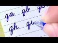 Letter Connections qa-qz in Cursive writing How to write English cursive writing for beginners