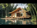 Pemuda itu membangun rumah bambu mewah di atas air dengan bambu
