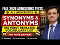 Most Repeated Synonyms Antonyms Vocabulary NTS NAT GAT HEC USAT LAT BAHRIA AIR NUST FAST COMSATS