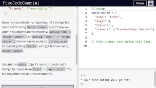 Updating Object Properties - freeCodeCamp 87 Basic JavaScript