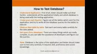 Database Testing Concepts