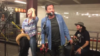 miley cyrus and jimmy fallon surprise nyc subway performance 06 13 17