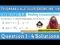 Thomas Calculus Exercise 3 8 Question 03-04 Finding Linearization Calculus 3 8
