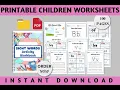 Printable Children Sight Words Activity Workbook Writing Activity Worksheet Handwriting Spelling