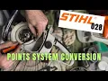 Stihl 028 chainsaw how to points system conversion