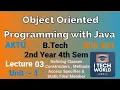 OOPs with Java Lec 03 Programming Structures Classes etc B Tech AKTU 2 Year BCS403