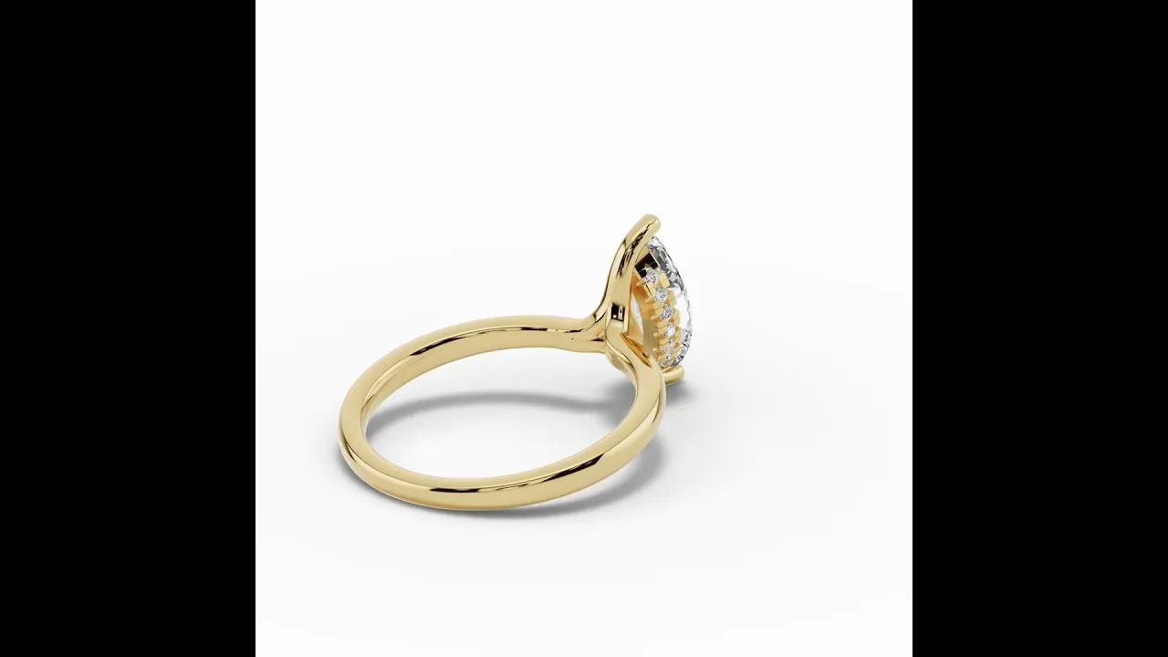 Marquise Lustre Hidden Halo Solitaire