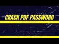 Crack Pdf password with brute force approach in python