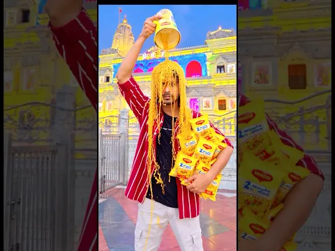 🍜Maggi Art of ￼Krishna ji😱😋 #krishna #janmashtami #janmashtamispecial #maggi #shorts