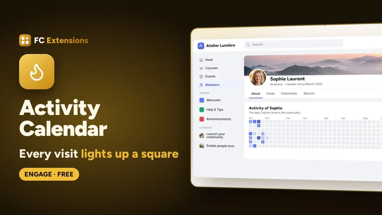 Activity Calendar for FluentCommunity: help members build consistency