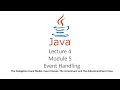 lecture 4 Module 5 Event Handling The Delegation Event Model Event Classes The ActionEvent